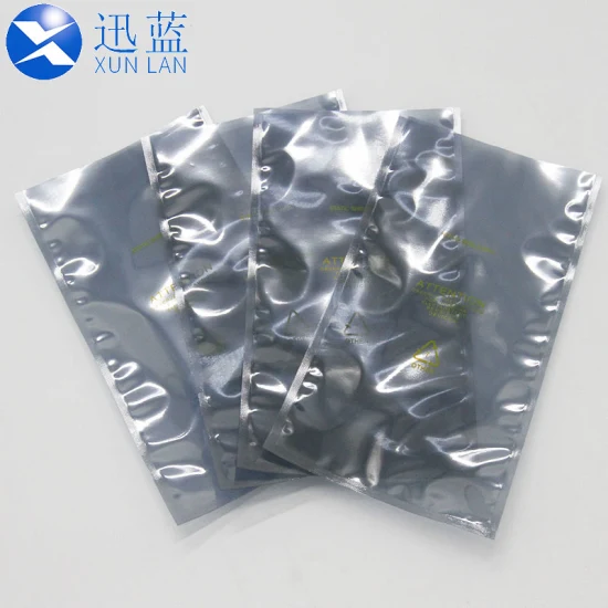 Materiale di imballaggio per sacchetti schermanti ESD con cerniera personalizzata antistatica